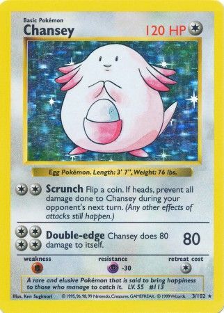 Chansey (3/102) [Base Set Shadowless Unlimited] | Good Games Morley