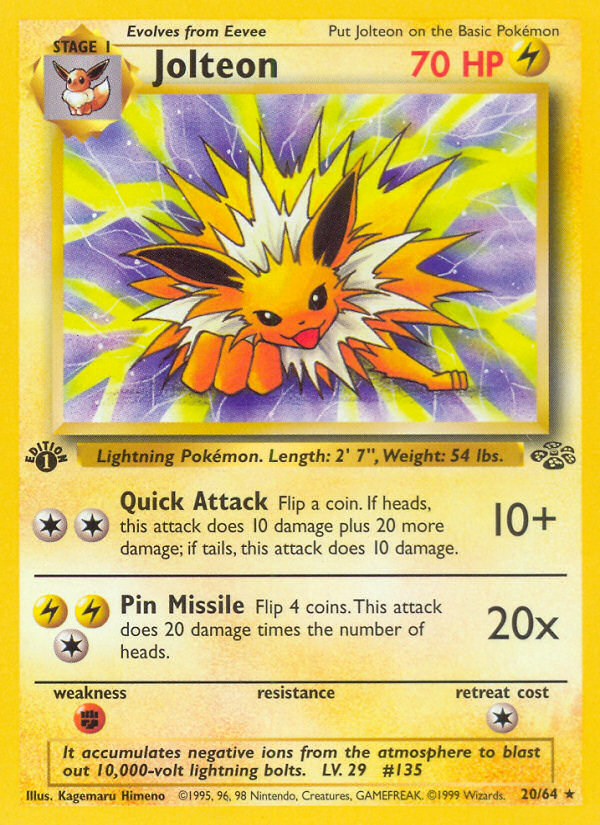 Jolteon (20/64) [Jungle 1st Edition] | Good Games Morley