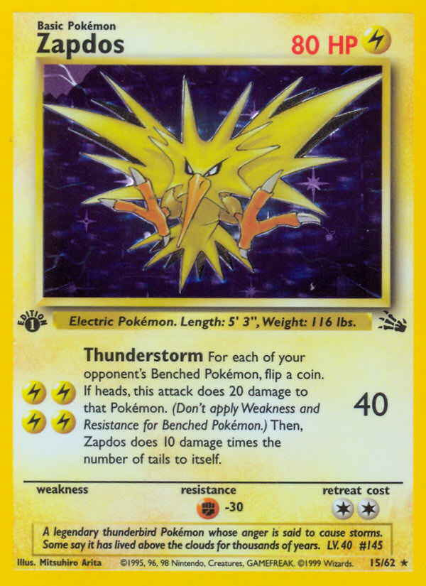 Zapdos (15/62) [Fossil 1st Edition] | Good Games Morley
