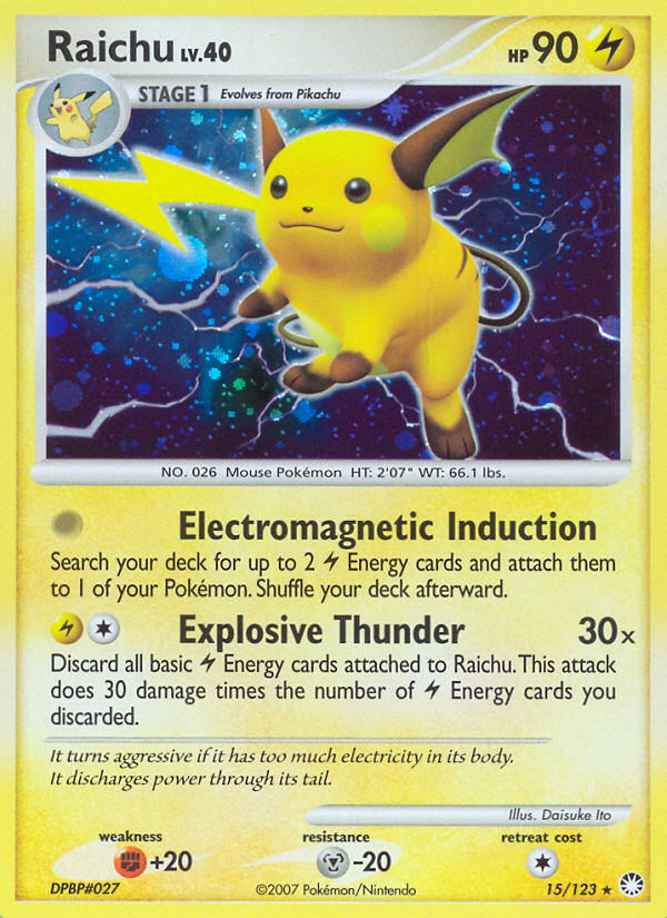 Raichu (15/123) [Diamond & Pearl: Mysterious Treasures] | Good Games Morley