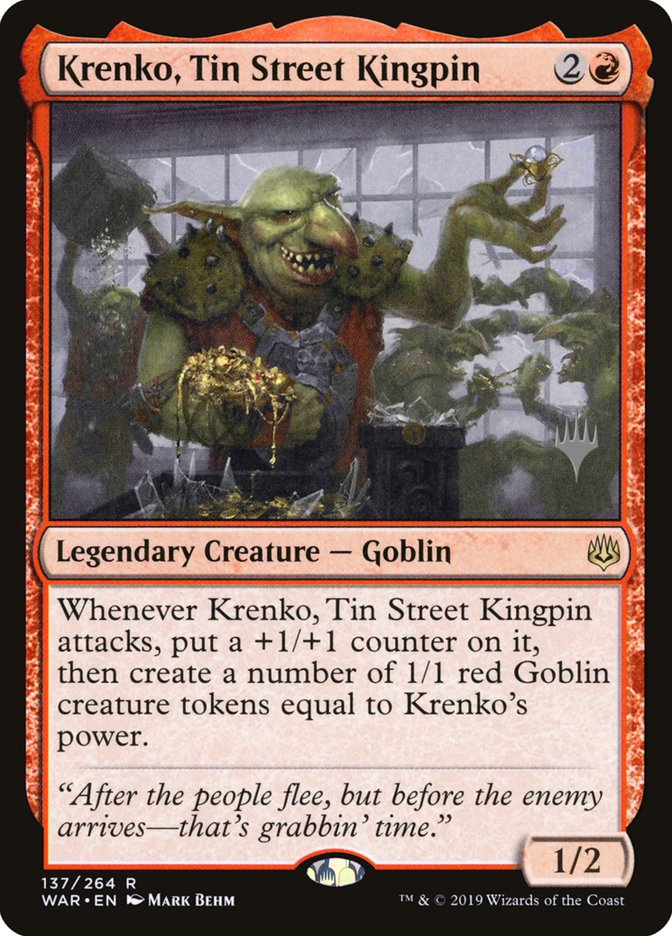 Krenko, Tin Street Kingpin (Promo Pack) [War of the Spark Promos] | Good Games Morley