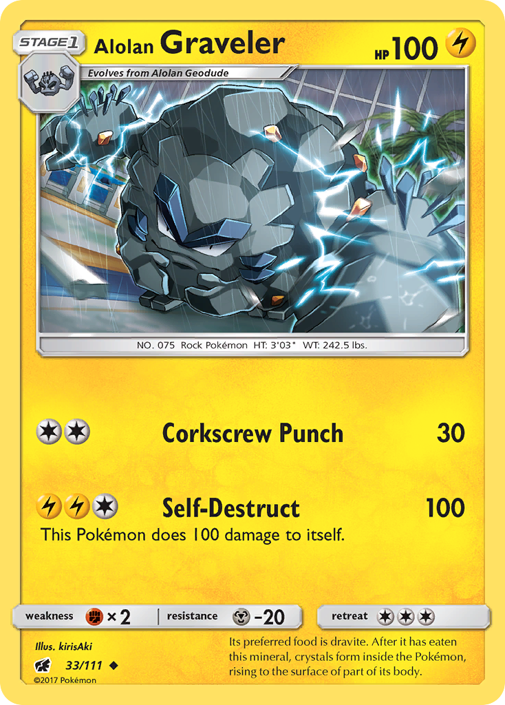 Alolan Graveler (33/111) [Sun & Moon: Crimson Invasion] | Good Games Morley