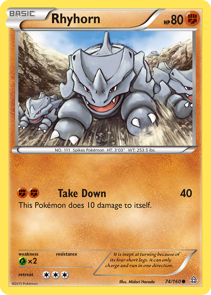 Rhyhorn (74/160) [XY: Primal Clash] | Good Games Morley