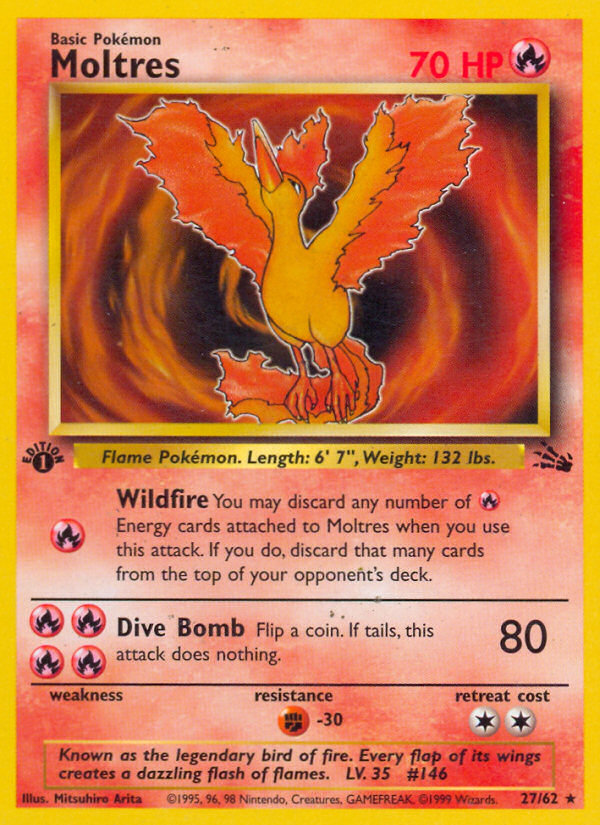 Moltres (27/62) [Fossil 1st Edition] | Good Games Morley