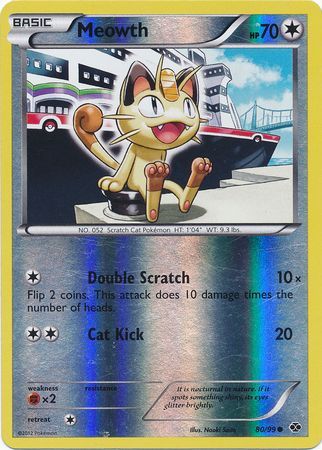 Meowth (80/99) (Mirror Reverse Holo) [Black & White: Next Destinies] | Good Games Morley