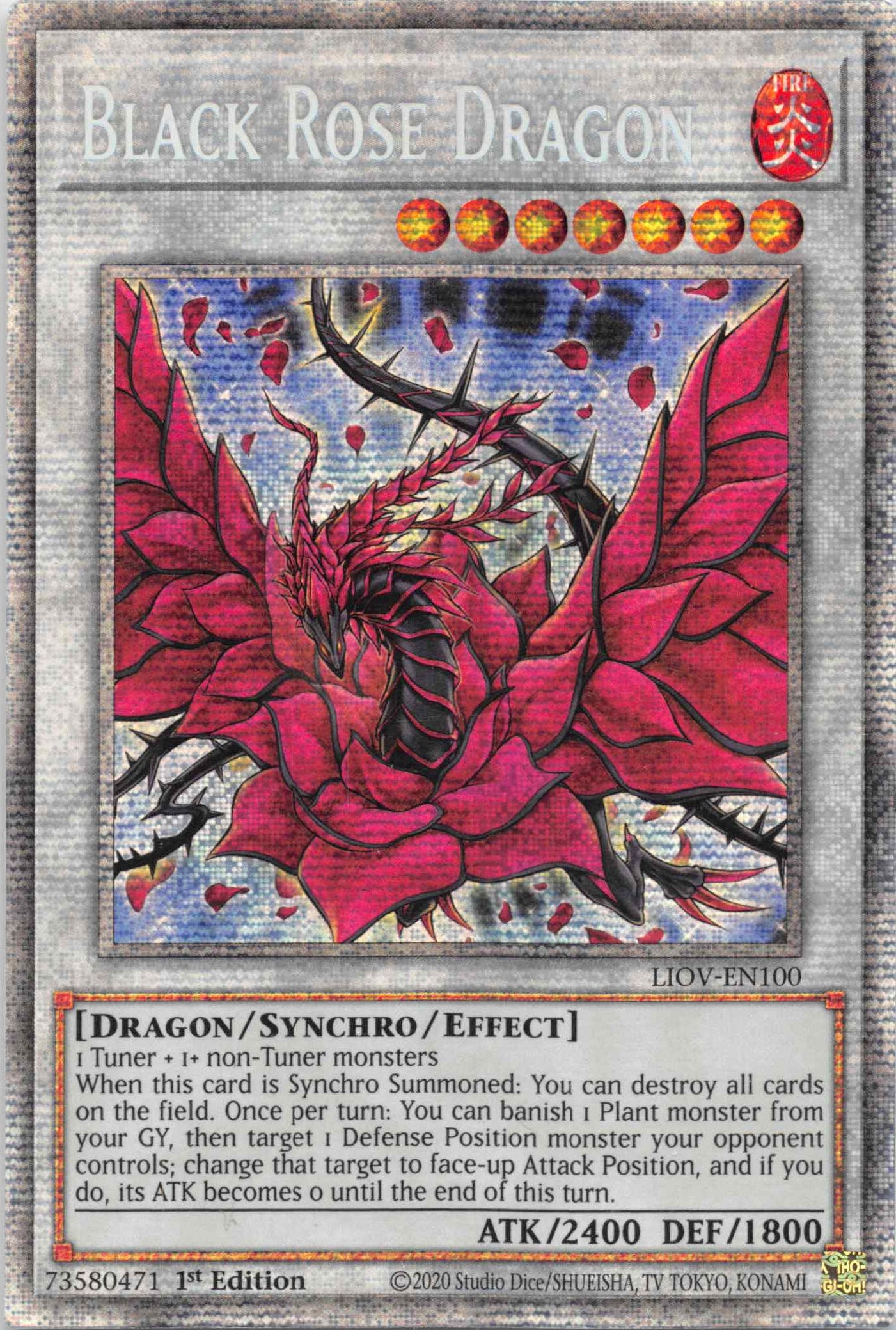 Black Rose Dragon [LIOV-EN100] Starlight Rare | Good Games Morley