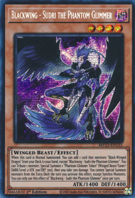 Blackwing - Sudri the Phantom Glimmer [MP23-EN155] Prismatic Secret Rare | Good Games Morley