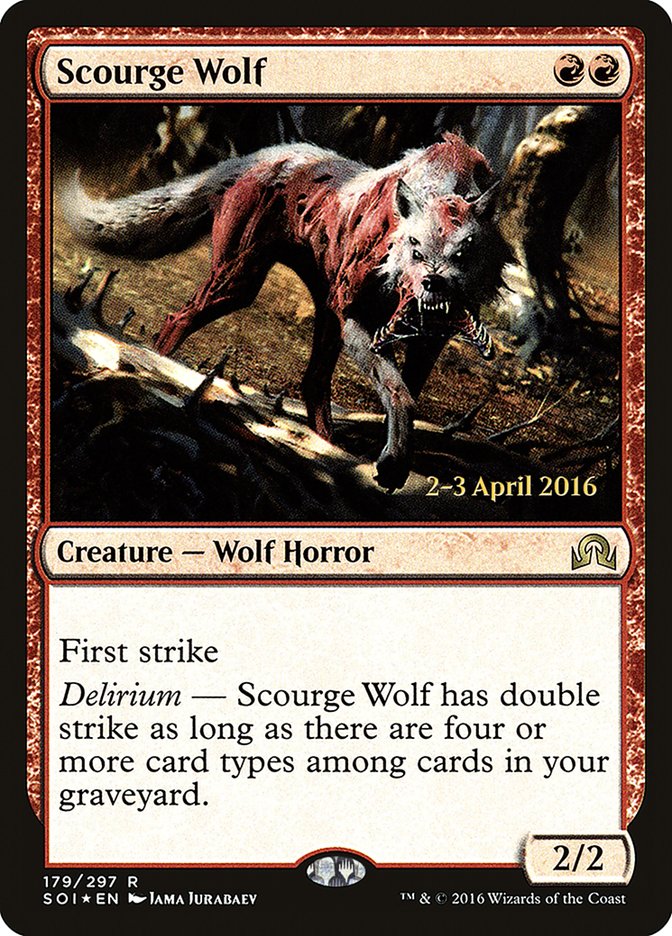 Scourge Wolf [Shadows over Innistrad Prerelease Promos] | Good Games Morley