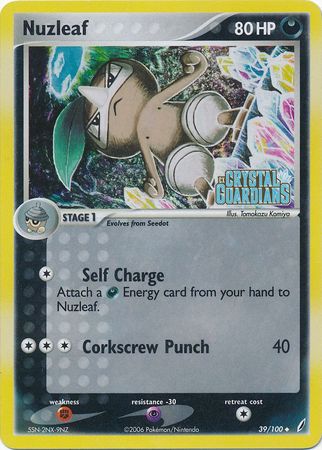 Nuzleaf (39/100) (Stamped) [EX: Crystal Guardians] | Good Games Morley