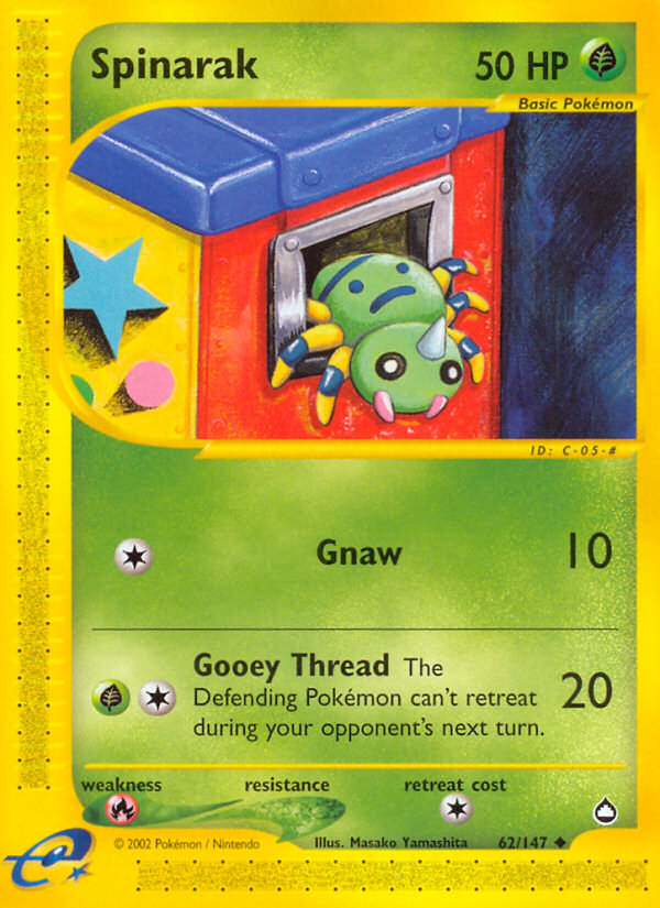 Spinarak (62/147) [Aquapolis] | Good Games Morley