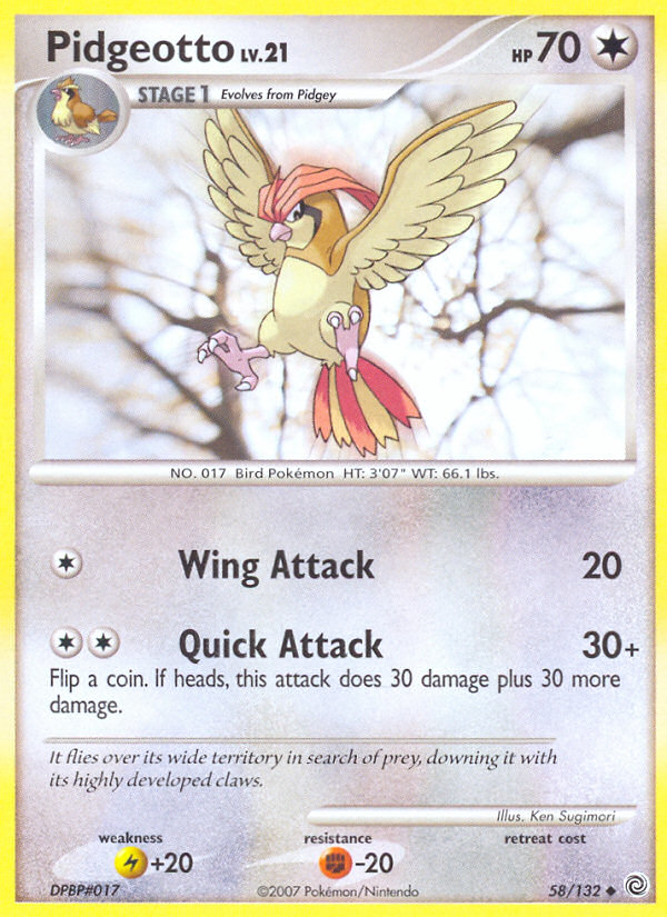 Pidgeotto (58/132) [Diamond & Pearl: Secret Wonders] | Good Games Morley
