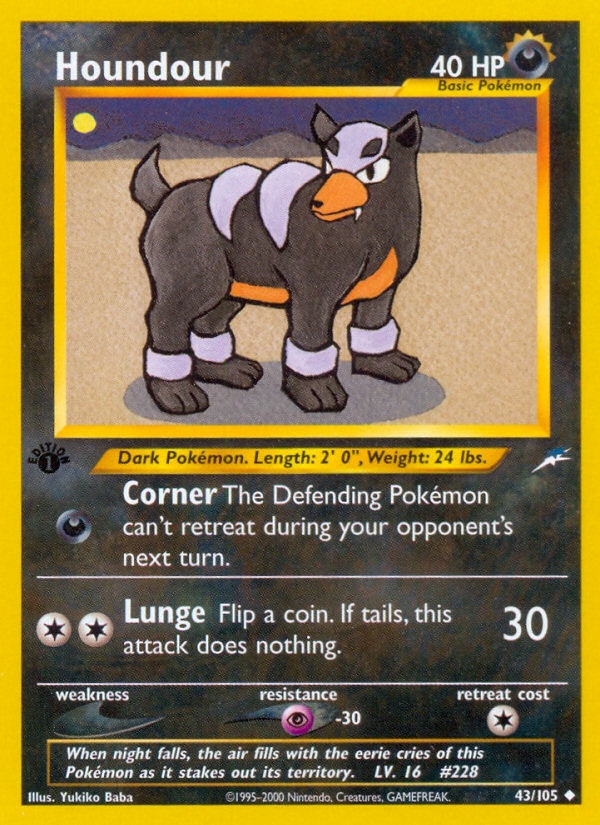 Houndour (43/105) [Neo Destiny 1st Edition] | Good Games Morley