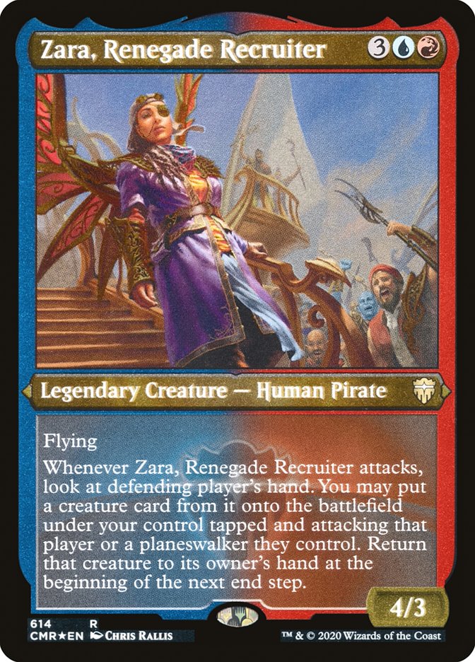 Zara, Renegade Recruiter (Etched) [Commander Legends] | Good Games Morley