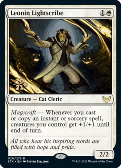 Leonin Lightscribe [Strixhaven: School of Mages Prerelease Promos] | Good Games Morley