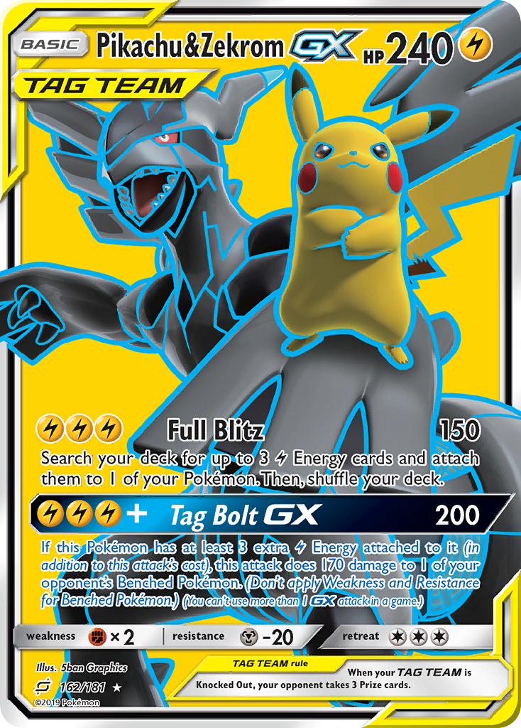 Pikachu & Zekrom GX (162/181) [Sun & Moon: Team Up] | Good Games Morley