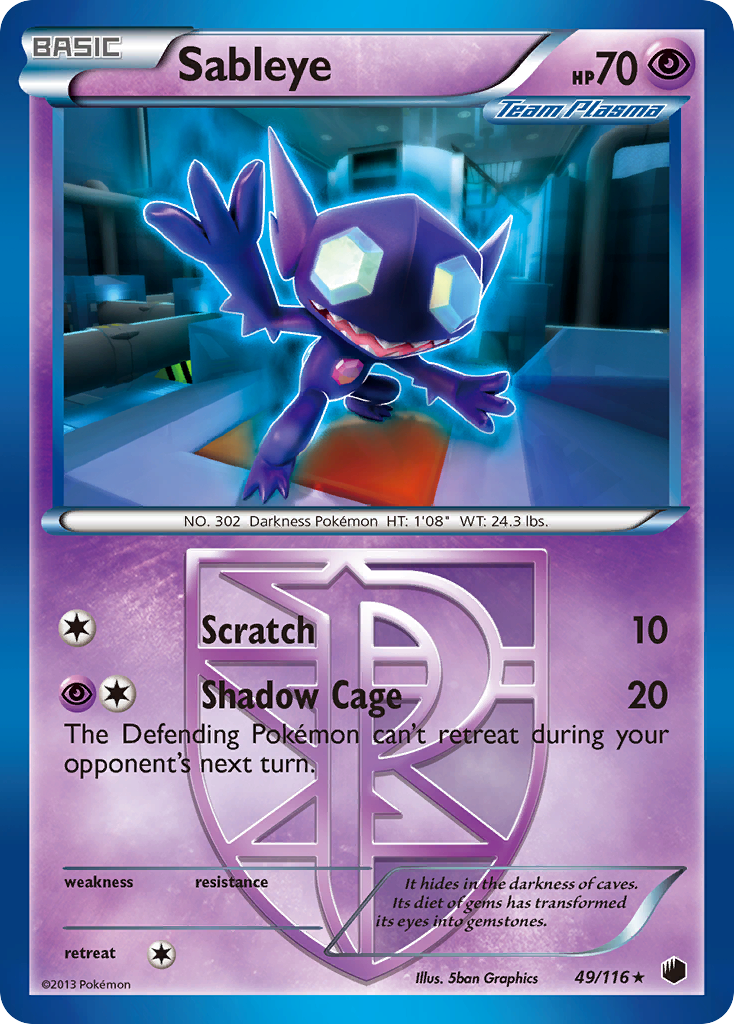 Sableye (49/116) [Black & White: Plasma Freeze] | Good Games Morley