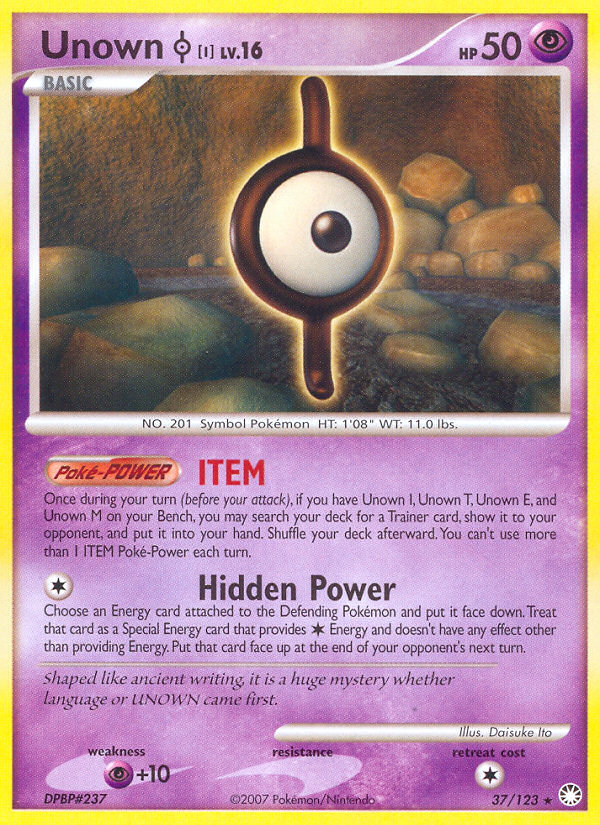 Unown I (37/123) [Diamond & Pearl: Mysterious Treasures] | Good Games Morley