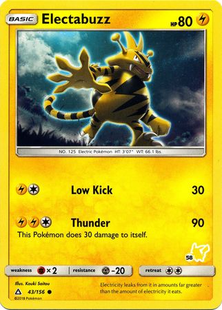 Electabuzz (43/156) (Pikachu Stamp #58) [Battle Academy 2020] | Good Games Morley