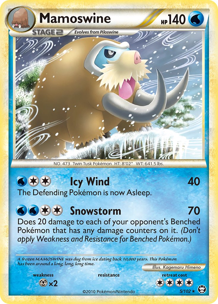 Mamoswine (5/102) (Cracked Ice Holo) (Theme Deck Exclusive) [HeartGold & SoulSilver: Triumphant] | Good Games Morley