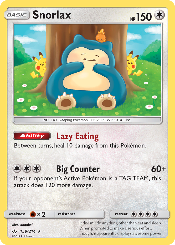 Snorlax (158/214) [Sun & Moon: Unbroken Bonds] | Good Games Morley