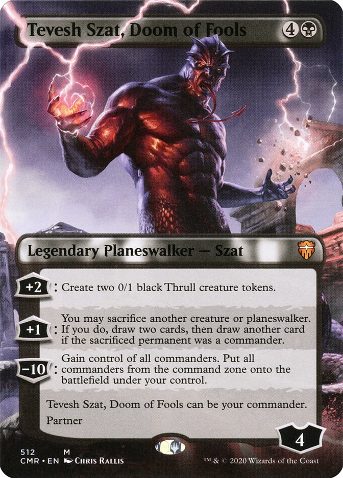 Tevesh Szat, Doom of Fools (Borderless) [Commander Legends] | Good Games Morley