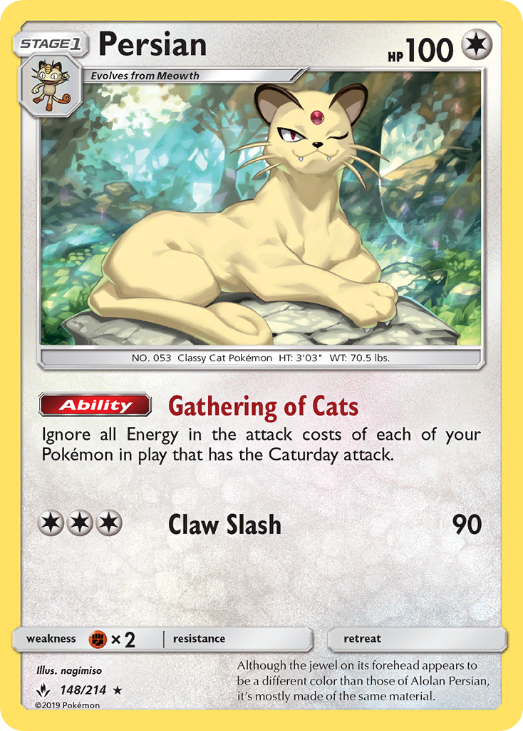Persian (148/214) [Sun & Moon: Unbroken Bonds] | Good Games Morley