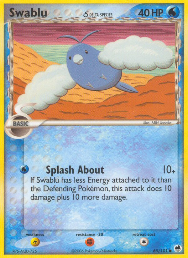 Swablu (65/101) (Delta Species) [EX: Dragon Frontiers] | Good Games Morley