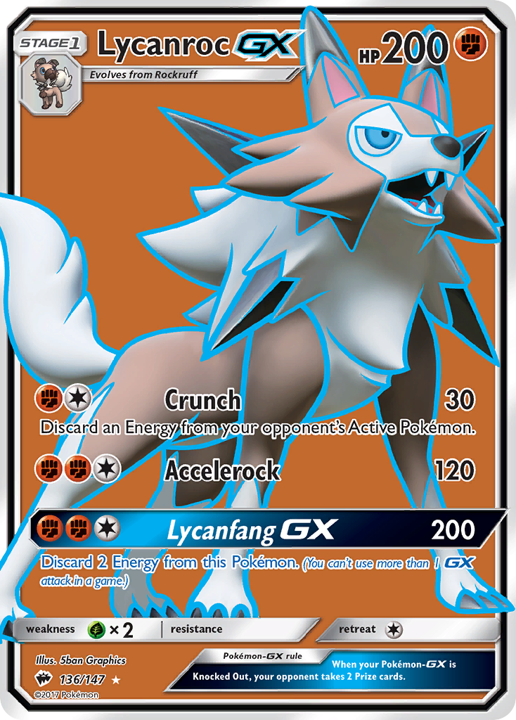 Lycanroc GX (136/147) [Sun & Moon: Burning Shadows] | Good Games Morley