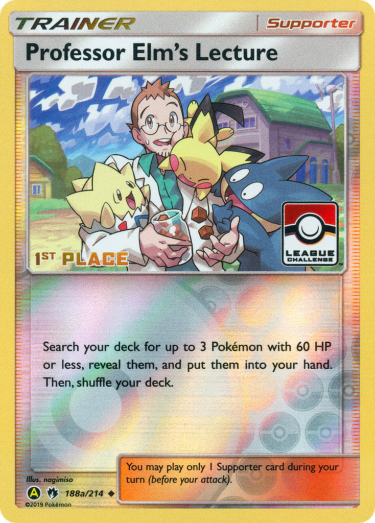 Professor Elm's Lecture (188a/214) (League Promo 1st Place) [Sun & Moon: Lost Thunder] | Good Games Morley