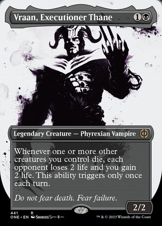 Vraan, Executioner Thane (Borderless Ichor Step-and-Compleat Foil) [Phyrexia: All Will Be One] | Good Games Morley