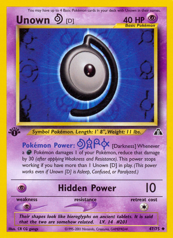 Unown [D] (47/75) [Neo Discovery 1st Edition] | Good Games Morley