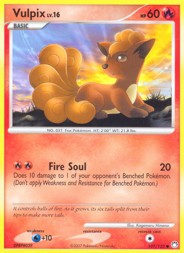 Vulpix (107/123) [Diamond & Pearl: Mysterious Treasures] | Good Games Morley