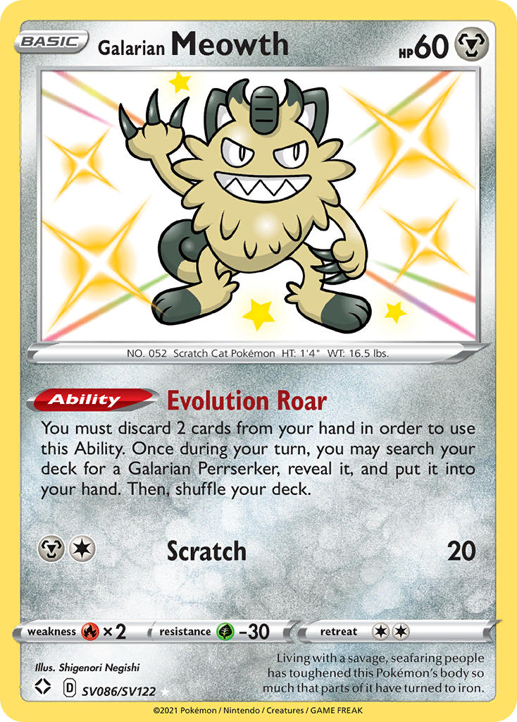 Galarian Meowth (SV086/SV122) [Sword & Shield: Shining Fates] | Good Games Morley