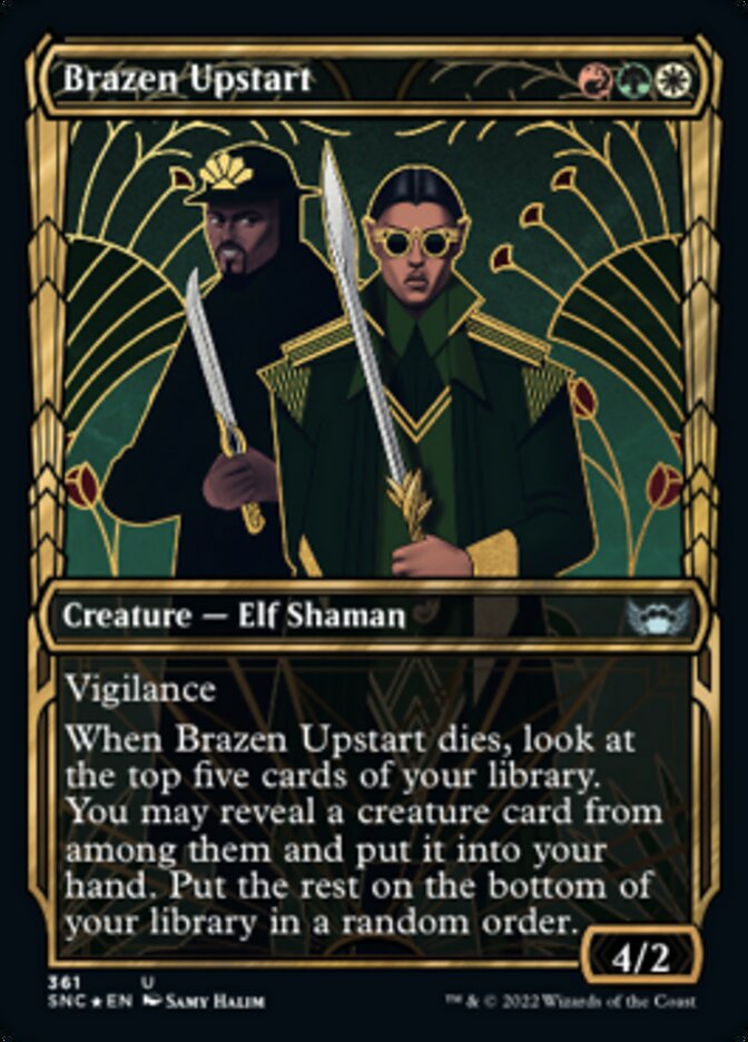 Brazen Upstart (Showcase Golden Age Gilded Foil) [Streets of New Capenna] | Good Games Morley