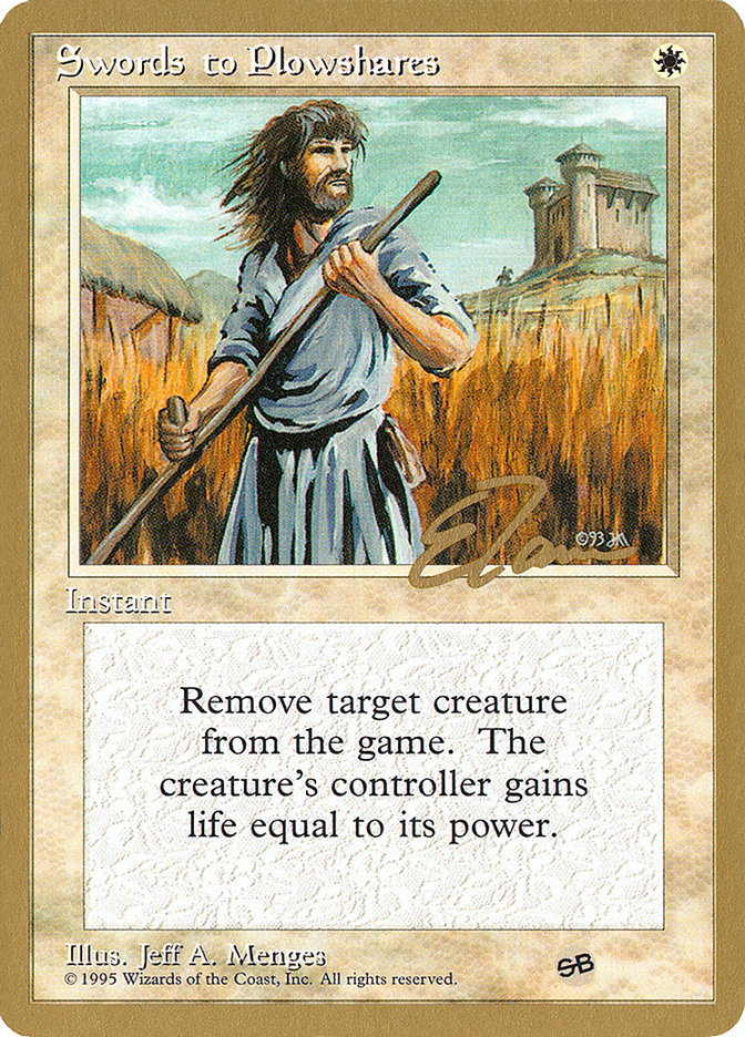 Swords to Plowshares (Eric Tam) (SB) [Pro Tour Collector Set] | Good Games Morley