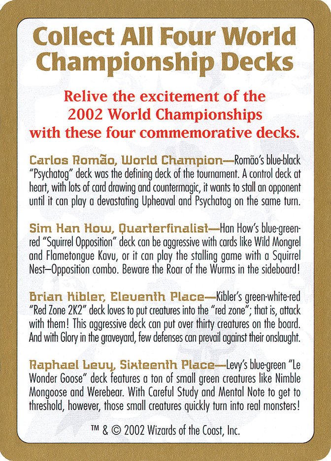 2002 World Championships Ad [World Championship Decks 2002] | Good Games Morley