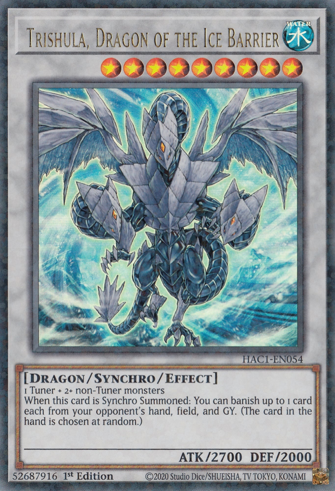 Trishula, Dragon of the Ice Barrier (Duel Terminal) [HAC1-EN054] Parallel Rare | Good Games Morley