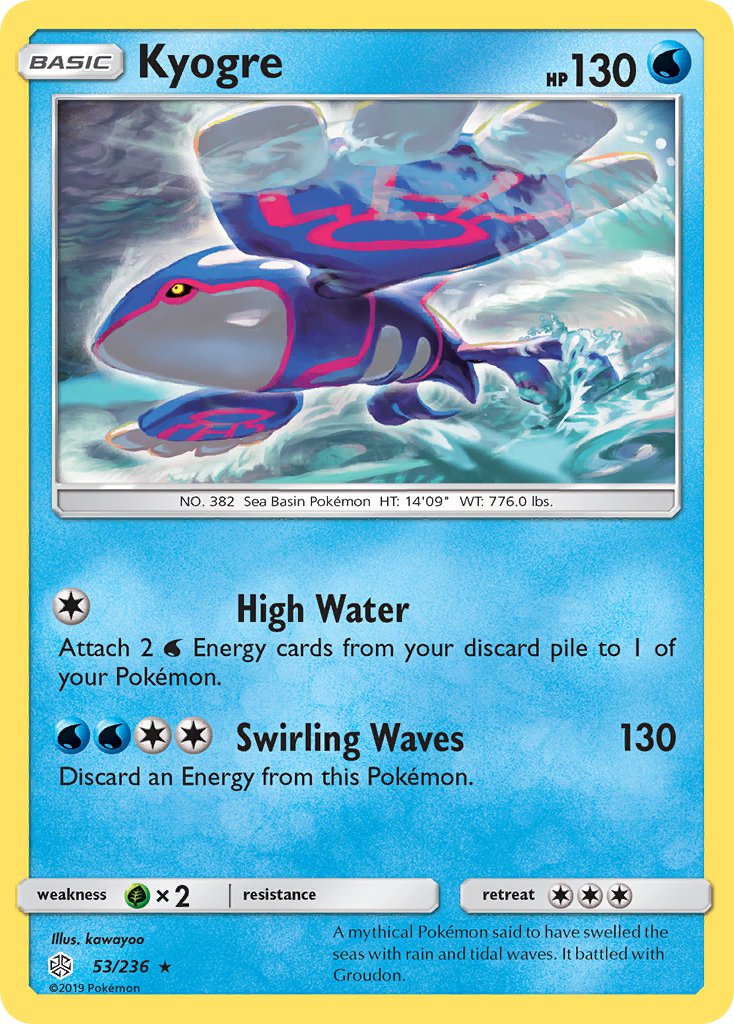 Kyogre (53/236) (Cracked Ice Holo) (Theme Deck Exclusive) [Sun & Moon: Cosmic Eclipse] | Good Games Morley