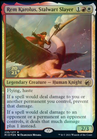 Rem Karolus, Stalwart Slayer [Innistrad: Midnight Hunt Prerelease Promos] | Good Games Morley