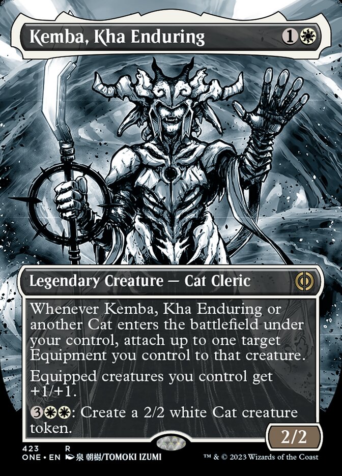 Kemba, Kha Enduring (Borderless Manga Step-and-Compleat Foil) [Phyrexia: All Will Be One] | Good Games Morley