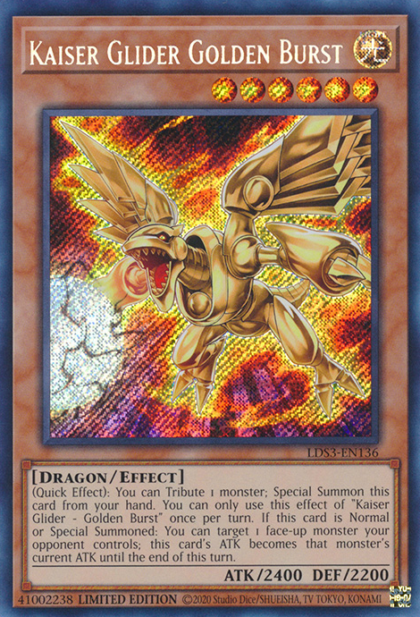 Kaiser Glider Golden Burst [LDS3-EN136] Secret Rare | Good Games Morley