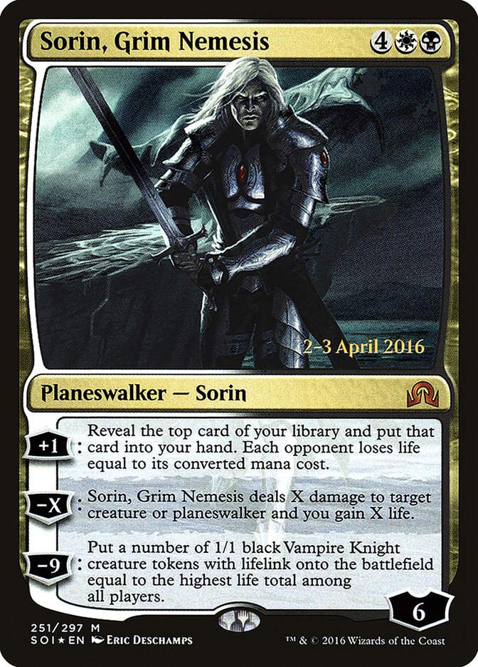 Sorin, Grim Nemesis [Shadows over Innistrad Prerelease Promos] | Good Games Morley