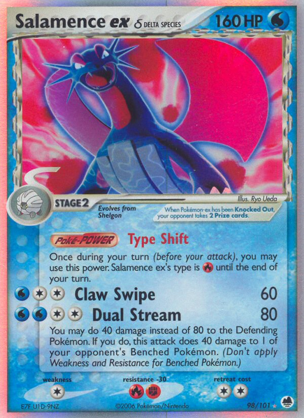 Salamence ex (98/101) (Delta Species) [EX: Dragon Frontiers] | Good Games Morley