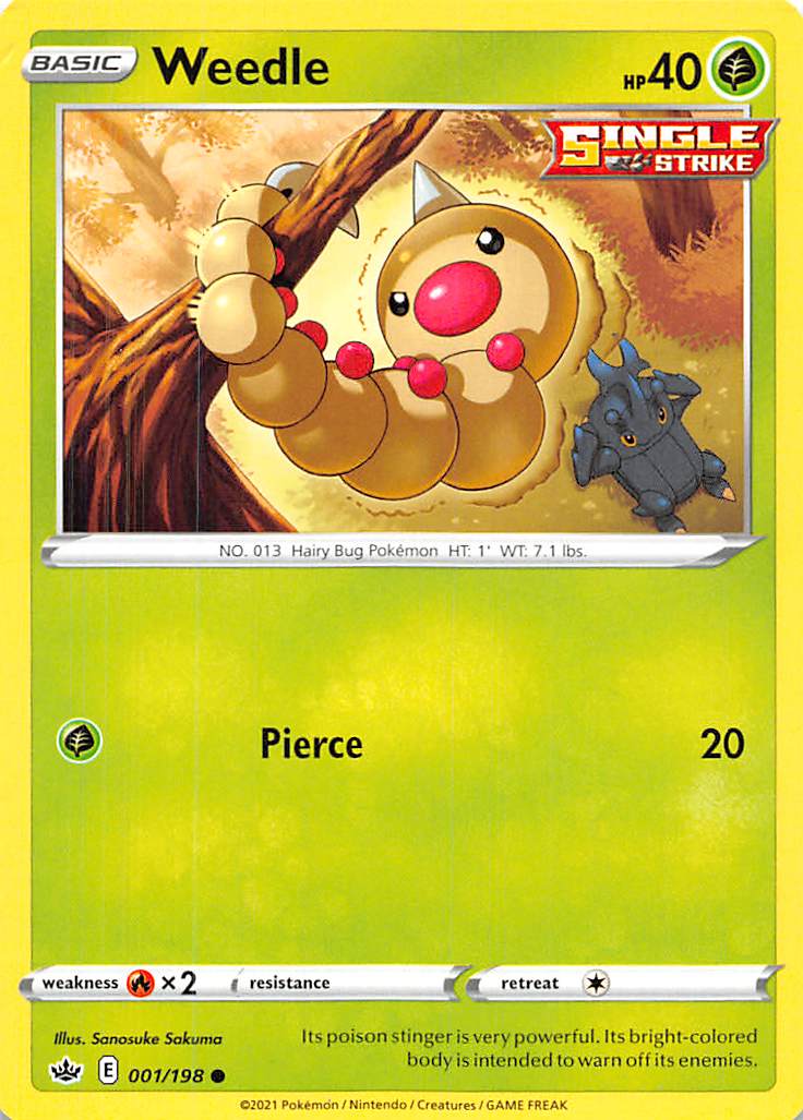Weedle (001/198) [Sword & Shield: Chilling Reign] | Good Games Morley