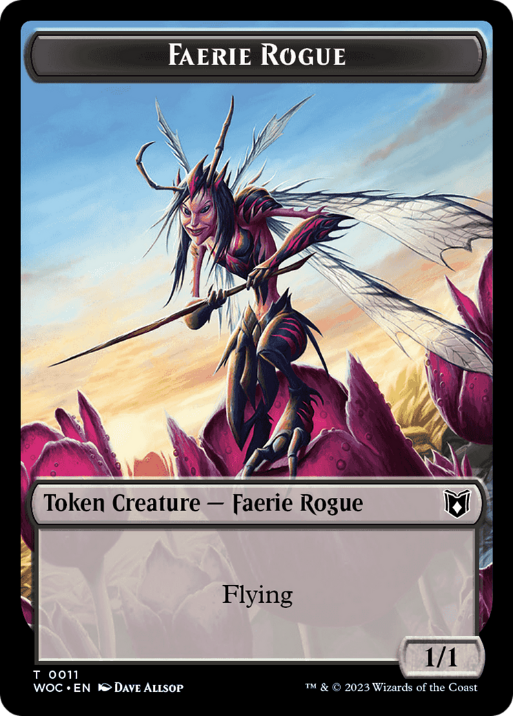 Faerie Rogue // Pirate (0011) Double-Sided Token [Wilds of Eldraine Commander Tokens] | Good Games Morley