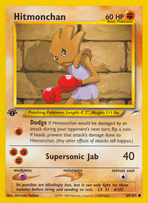 Hitmonchan (69/105) [Neo Destiny 1st Edition] | Good Games Morley