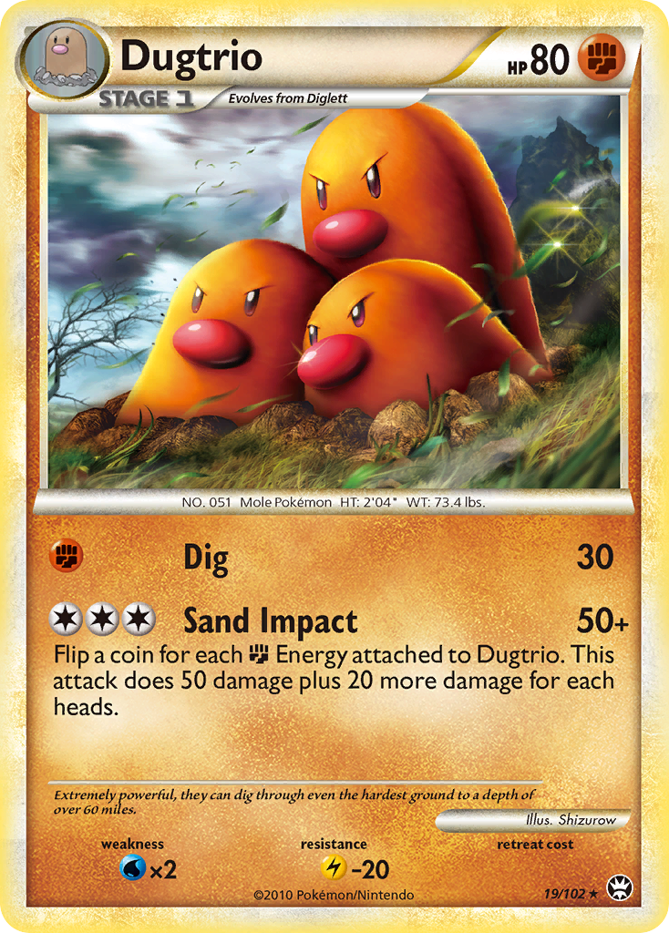 Dugtrio (19/102) [HeartGold & SoulSilver: Triumphant] | Good Games Morley