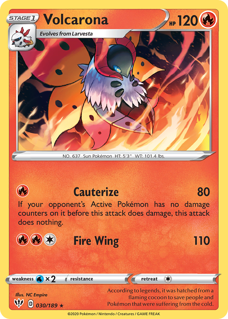 Volcarona (030/189) [Sword & Shield: Darkness Ablaze] | Good Games Morley