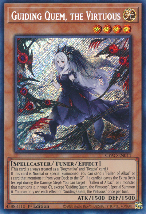Guiding Quem, the Virtuous [CYAC-EN011] Secret Rare | Good Games Morley