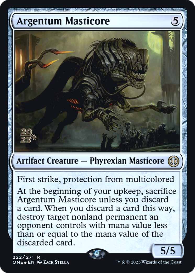 Argentum Masticore [Phyrexia: All Will Be One Prerelease Promos] | Good Games Morley